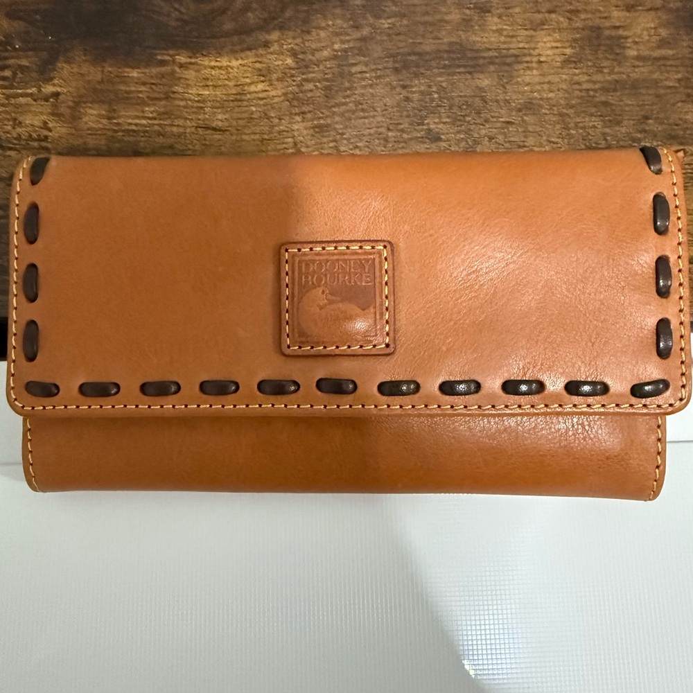 Dooney & Bourke Brown Leather Clutch